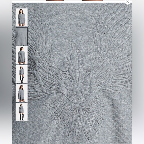 3.1 Phillip Lim Quilted Phoenix Oversized Sweatshirt gray size XS with side zip - Picture 3 of 8
